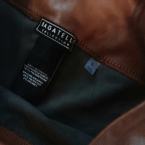 Bagatelle Collection Brown Faux Leather Leggings - Picture 7 of 7